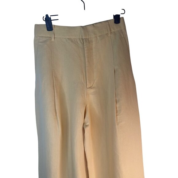 2/$30 ZARA XS Yellow High Rise Wide-Leg Linen & Cotton Blend Pants - Picture 7 of 16